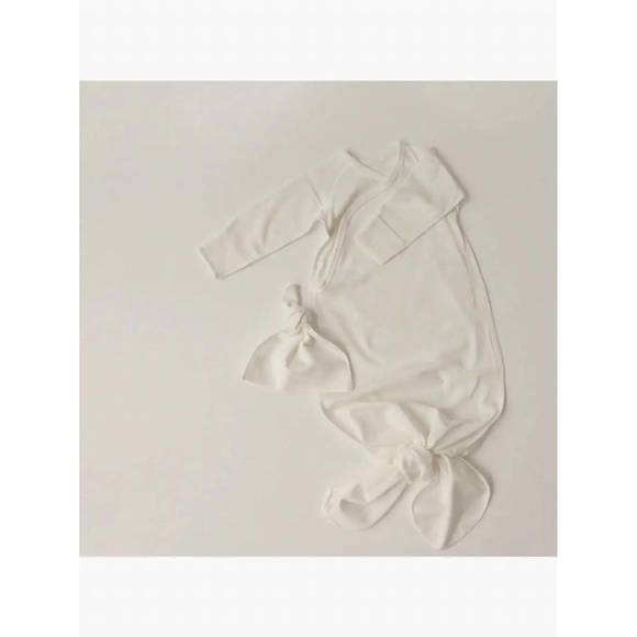 NEW PEEKABOO kids' jersey kimono gown set in ivory - Picture 1 of 1